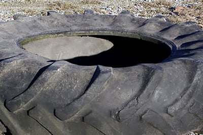 шина с изношенной резиной